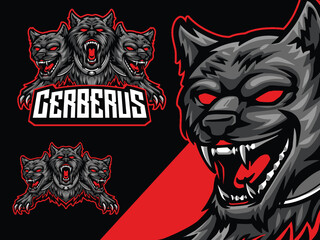 Cerberus mascot for esport team logo design