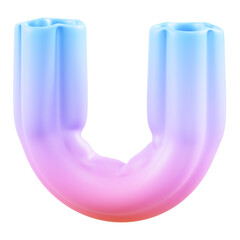 Colorful 3D rendered magnet in pink and blue hues