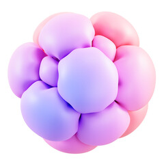 Pink and purple abstract 3D sphere on transparent background
