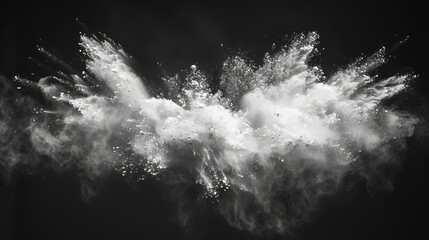 white powder explosion on black background ,Generative AI