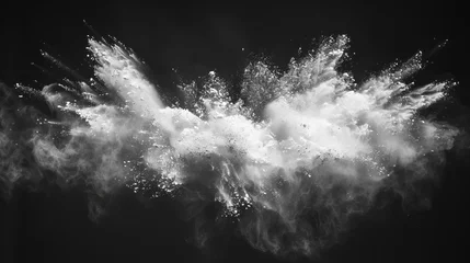 Fototapeten white powder explosion on black background ,Generative AI © supinda
