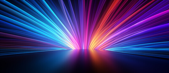 abstract background with Vibrant Spectrum Light Rays. a dynamic display of radiant light rays emanating from a central point and spreading outwards in a spectrum of colors
