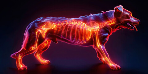 Canine Discospondylitis: The Back Pain and Fever - Visualize a dog with highlighted spine showing infection, experiencing back pain and fever