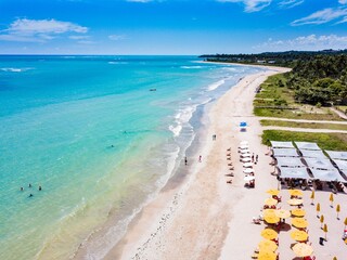 Riacho Beach, Alagoas. Aerial view of paradisiacal beach in São Miguel dos Milagres