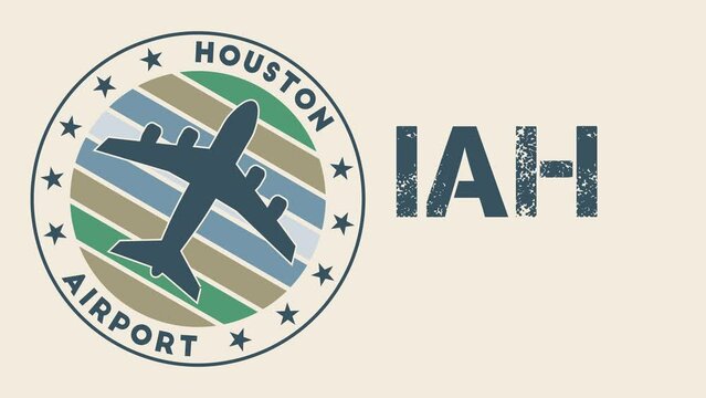 George Bush Airport Houston intro video. Houston airport information animation. Artistic 4K video.