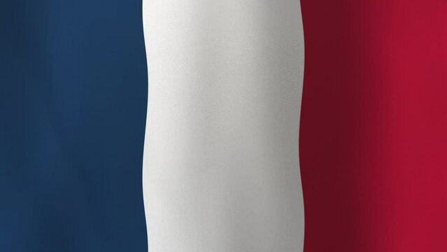Waving Flag of France, 4K Seamless Loop Animation. French Flag 3d Flowing Cloth Motion Graphics Backdrop for Social Media, Streaming and Channels