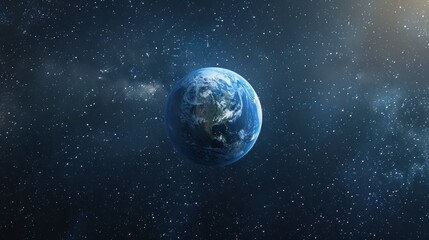Obraz na płótnie Canvas The blue earth in the starry sky