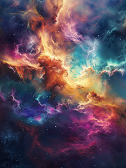 Obraz na płótnie Canvas Psychedelic Explosion Cosmic Nebula Poster