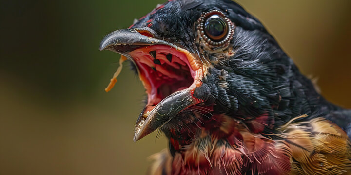 Avian Trichomoniasis: The Oral Lesions and Weight Loss - Picture a bird with highlighted oral cavity showing parasite infestation, experiencing oral lesions and weight loss
