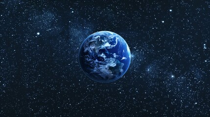 Fototapeta premium The blue earth in the starry sky