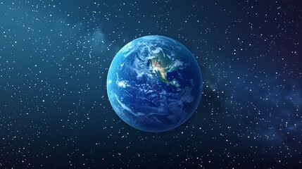 Obraz premium The blue earth in the starry sky