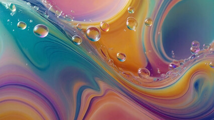 colorful wave bubble background