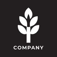 Vector leaf and tree logo design template 