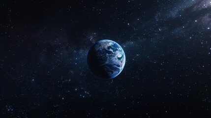 Obraz na płótnie Canvas The blue earth in the starry sky
