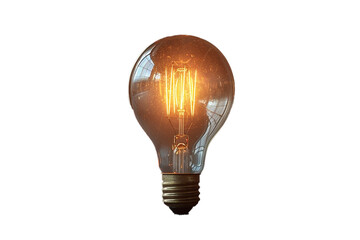 a solitary bulb flickering gently as if lost in thought, surrounded by shadows - isolated on transparent background, png file
