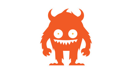 funny orange monster vector illustration, 2d © Giorgi