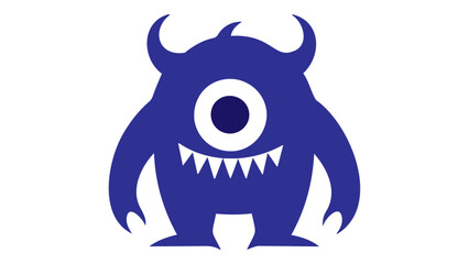 monster with one eye smiling, vector illustration