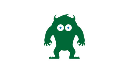 vector shape of cartoon monster with no month and nose