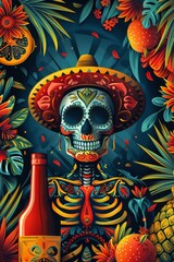 background illustration to commemorate a mexican cinco de mayo