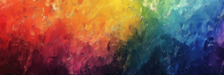 horizontal banner, LGBT Pride Month, International Day Against Homophobia, abstract rainbow background, paint texture on a stone wall