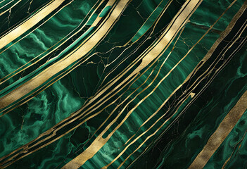 Close up of green and gold marble texture. Fluid art green marble with gold and black streaks background.