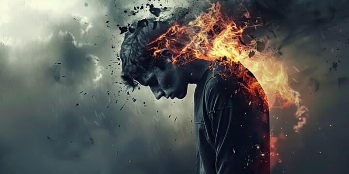 Post-Traumatic Stress Disorder (PTSD): The Flashbacks and Emotional Turmoil - Imagine a person experiencing vivid flashbacks and emotional turmoil, illustrating the impact of PTSD