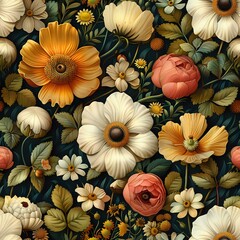 Vintage Botanical Pattern with Natural Beauty