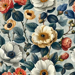 Vintage Botanical Pattern with Natural Beauty