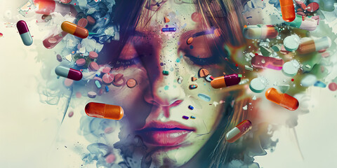 Substance Abuse: The Escape and Self-Destruction - Picture a person seeking escape through substances and engaging in self-destructive behavior, illustrating the cycle of substance abuse