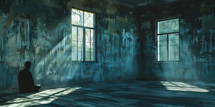 Loneliness: The Empty Room and Longing - Visualize an empty room with a person longing for connection, illustrating the feeling of loneliness