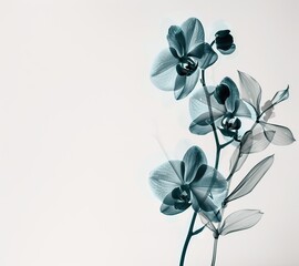 Elegant Monochrome Orchids with a Translucent Glow - 790990941