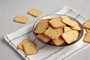 Oven Baked Crackers on a Plate, side view.