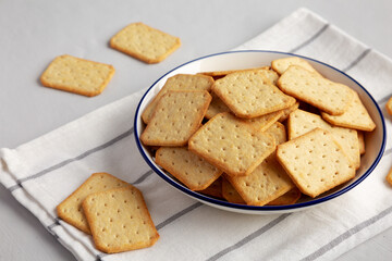 Oven Baked Crackers on a Plate, side view.