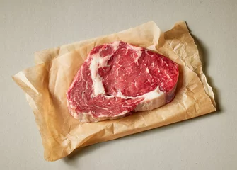 Rolgordijnen fresh raw steak © Mara Zemgaliete