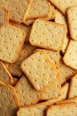 Oven Baked Crackers, top view. Flat lay, overhead, from above.