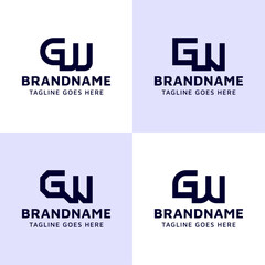 Letters GW Monogram Logo Set, suitable for any business with WG or GW initials.