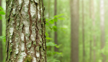Fototapeta premium Close up on the nature details elements, tree with leaves on the branch. Summer in park