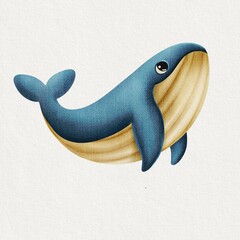 cute whale drawing funny, happy face © Tekky Arts