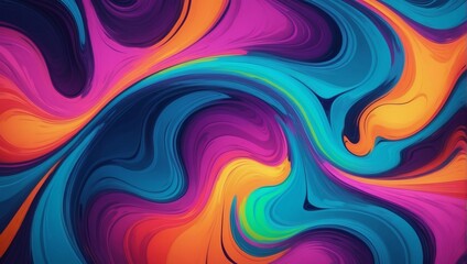 Surreal neon swirl, Vibrant colors meld in a dreamlike pattern in this abstract backdrop.