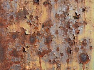 Close-up view of rusted metal surface showing oxidation and corrosion patterns - 790994785