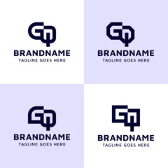 Letters GQ Monogram Logo Set, suitable for any business with QG or GQ initials.