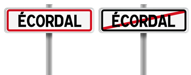 Panneau de ÉCORDAL à l'Entrée et à la Sortie - Fond Transparent ou Blanc Disponible