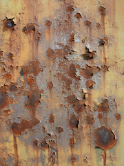 Close-up view of rusted metal surface showing oxidation and corrosion patterns