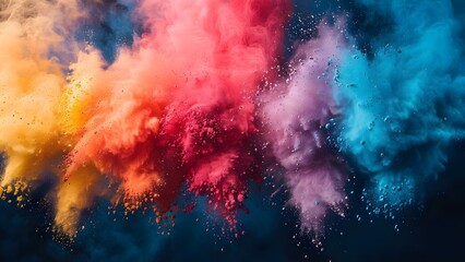 Vibrant Energy: Utilizing Colorful Powder in Ads, Social Media, and Branding Campaigns. Concept Colorful Powder, Ads, Social Media, Branding Campaigns, Vibrant Energy