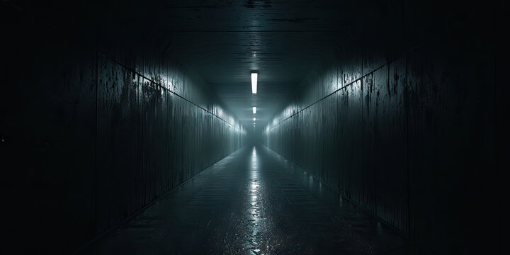Hopelessness: The Dark Tunnel and Distant Light - Visualize a dark tunnel with a distant light, illustrating feelings of hopelessness