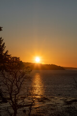 Fototapeta na wymiar Sunset from Mabana Beach on Camano Island Washington
