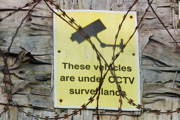 CCTV sign notification premises are protected by video surveillance