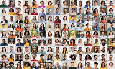 Collage of smiling people from diverse backgrounds