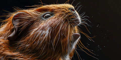 Naklejka premium Guinea Pig Respiratory Infection: The Sneezing and Nasal Discharge - Picture a guinea pig with highlighted respiratory system showing infection, experiencing sneezing and nasal discharge