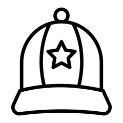 Cap Vector Line Icon Design